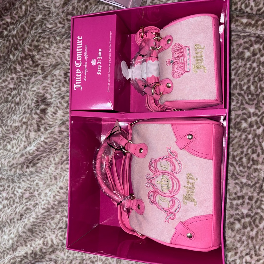 Juicy Couture Pink and Gold Handbag Duo